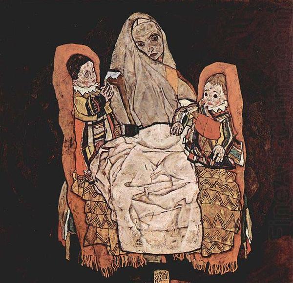 Egon Schiele Mutter mit zwei Kindern china oil painting image